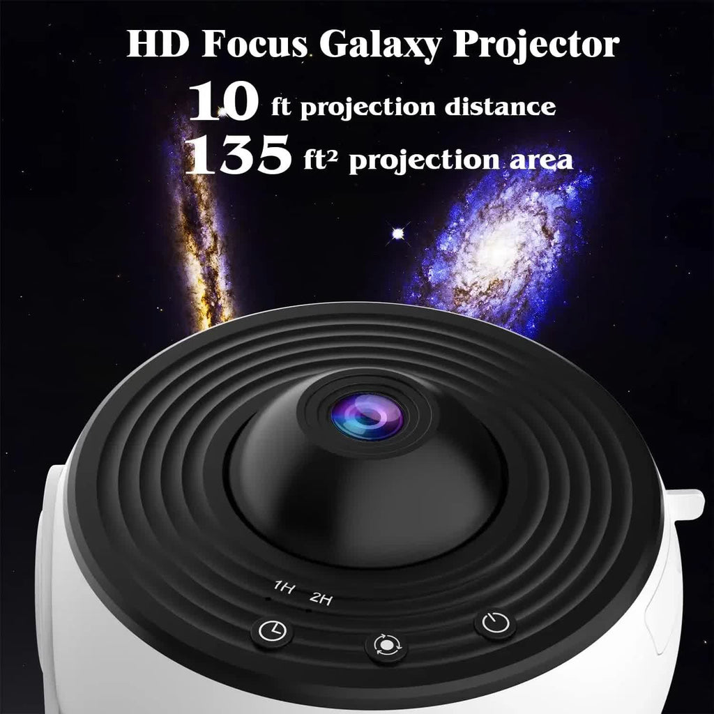 NNEDSZ High-Definition Focusable Starry Galaxy Projector Lamp - Creative Bedroom Mood Light with 13 Film Slides (Black & White)