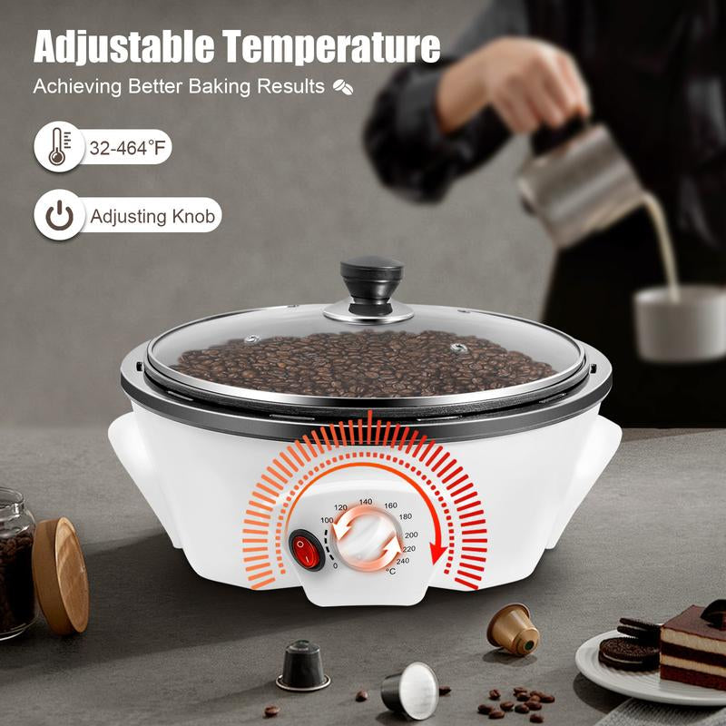 Household Coffee Beans Baking Machine, Electric Coffee Roaster Machine,0-240°Temperature Adjustment, Coffee Bean Roaster Machine Non Stick Popcorn Maker