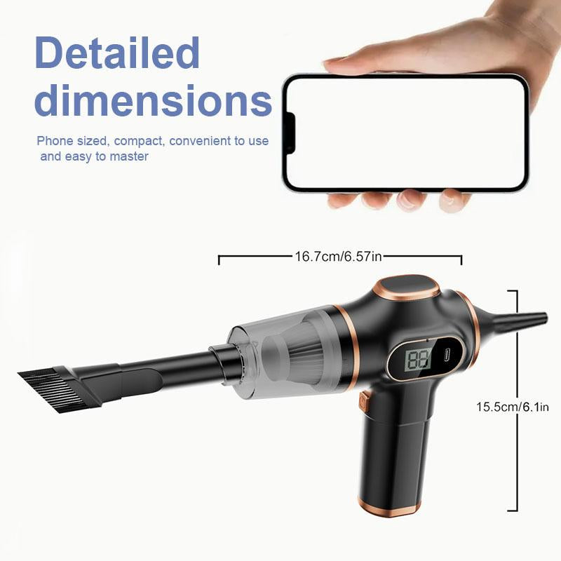 Handheld Car Vacuum Cleaner, Cordless, 16000PA High Power Portable Mini Car Vacuum Cleaner & Air Dust Collector, Advanced Digital Display, Rechargeable for Auto, Home, Pet Hair, Easy Vacuuming, Solve Various Cleaning Problems