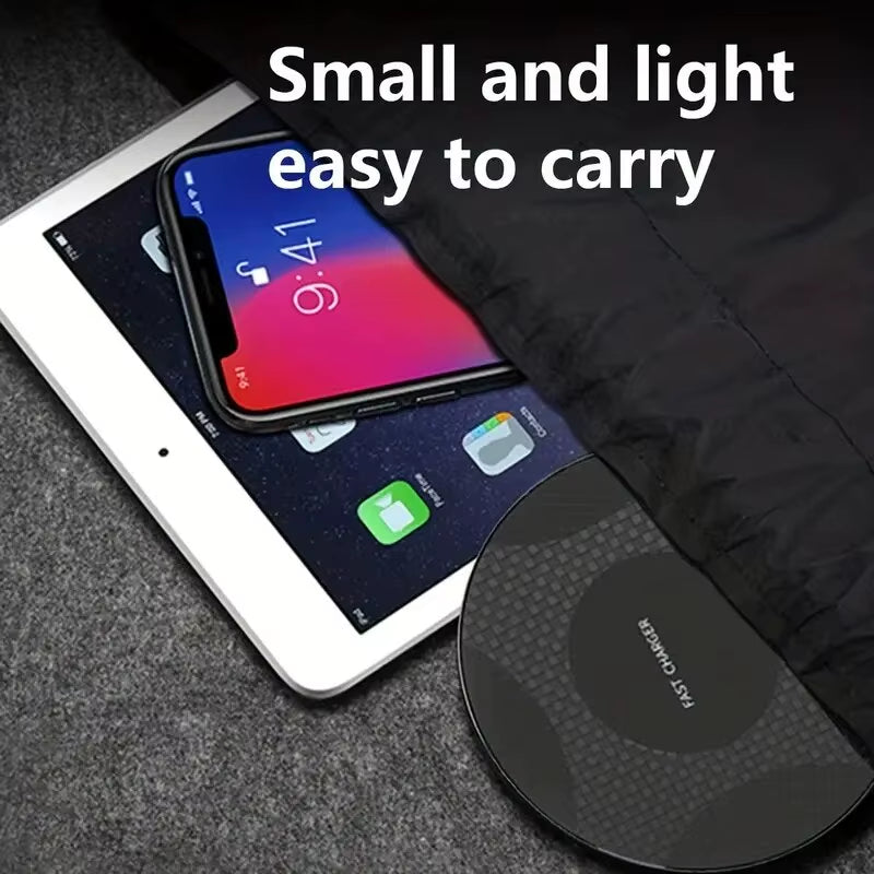 VIKEFON Wireless Charger Pad Stand Desktop Ultra-Thin Mobile Phone Fast Charging Dock Station for Iphone 14 13 12 Samsung Xiaomi