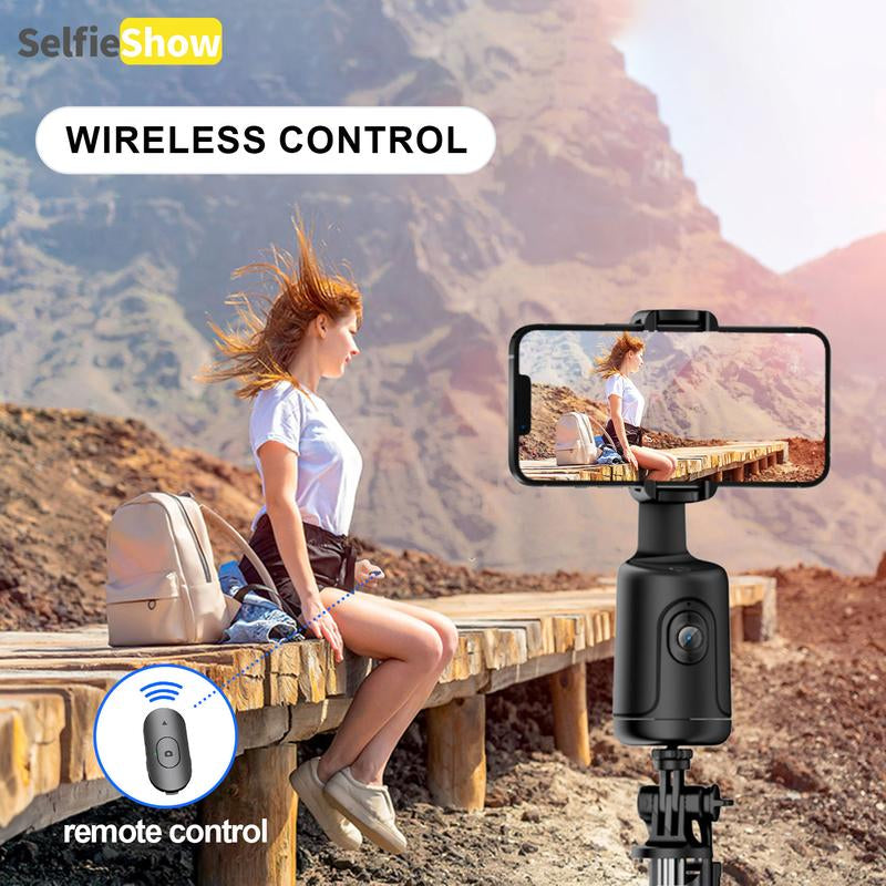Smart AI Facial Recognition Phone Tripod, 360° Mobile Phone Pan & Tilt Stand, Outdoor Panoramic Tracking & Stabilization for Home & Outdoor Use