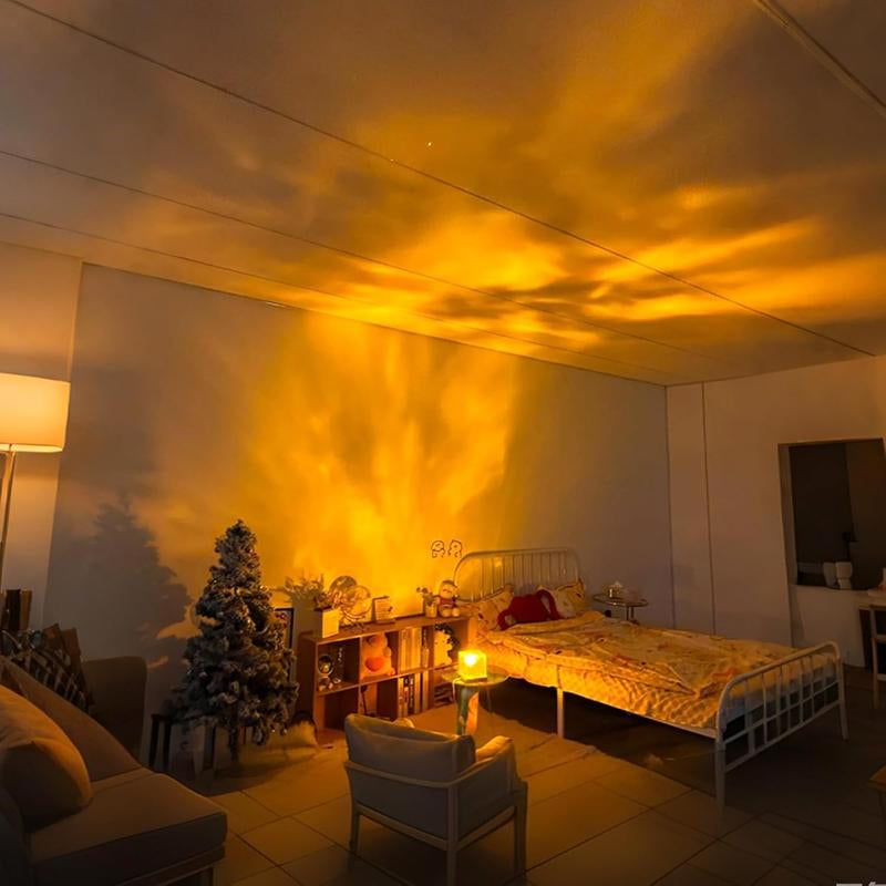 Summer Gift: Northern Lights Aurora and Ocean Vibe Projector, Sixteen Color Lights, 3D Starry Night Water Vibe Effect, Perfect for Bedroom Decor Tiktokshopblackfriday