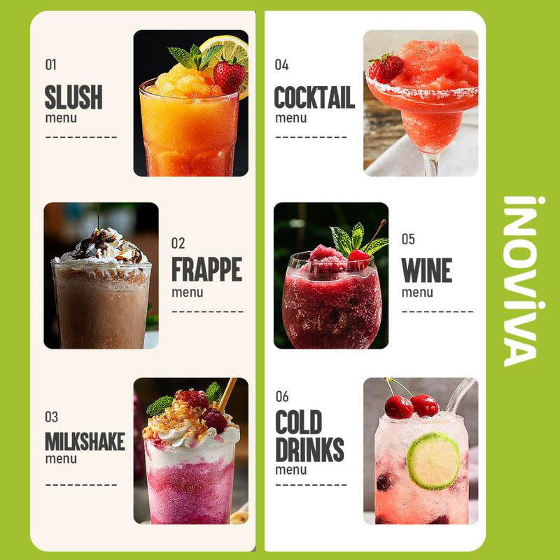Inoviva Slushie Machine 68Oz | Halloween Gift for Family & Home Parties | 5-In-1 Frozen Drink Maker (Slushie/Milkshake/Frappé/Cocktail/Wine) | Auto-Clean, No Ice Needed | S1.2