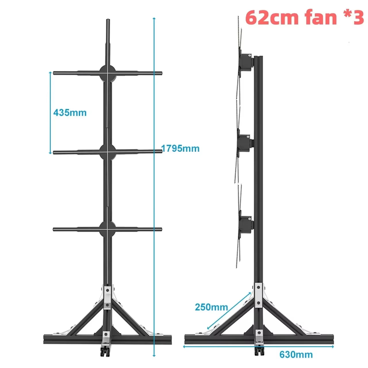 2025 3D Hologram Projector Fan 45-65Cm Advertising Display Stand Led Sign Holographic Lamp Player 3D Fan Stand Support Splicing