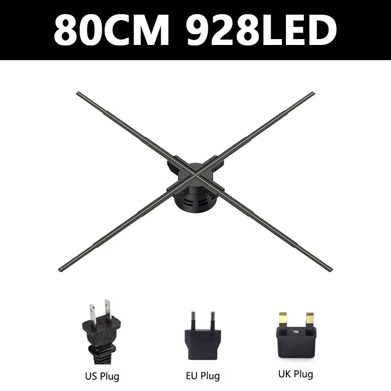 3D Hologram Projector Fan Advertising Display Wifi 52-100Cm Real-Time Led Sign Holographic Lamp Player 3D Support Images Video