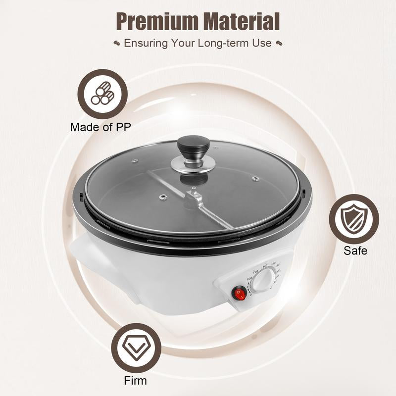 Household Coffee Beans Baking Machine, Electric Coffee Roaster Machine,0-240°Temperature Adjustment, Coffee Bean Roaster Machine Non Stick Popcorn Maker