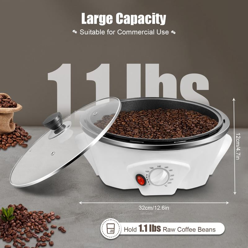 Household Coffee Beans Baking Machine, Electric Coffee Roaster Machine,0-240°Temperature Adjustment, Coffee Bean Roaster Machine Non Stick Popcorn Maker