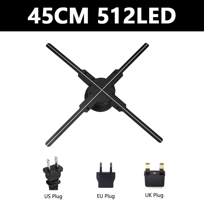 3D Hologram Projector Fan Advertising Display Wifi 52-100Cm Real-Time Led Sign Holographic Lamp Player 3D Support Images Video