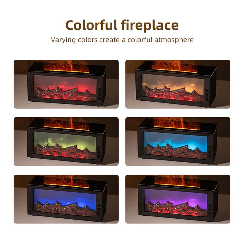 Fireplace Aroma Diffuser Creative Flame Humidifier Waterless Auto-Off Protection with Remote and Realistic Fireplace Night Light Fire Diffuser Bourbon Whisker Humidifier