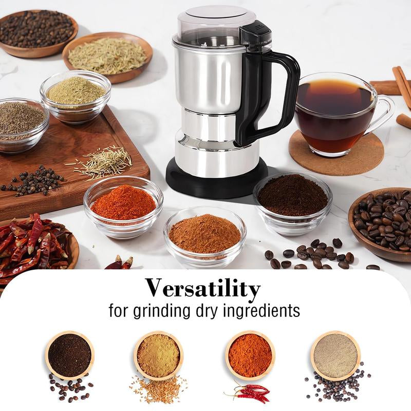 400W Multi-Function Electric Coffee Bean Grinder, Kitchen Tool Crusher, High Power Fast Grinding Food Grade Coffee Maker, Electric Coffee Stainless Steel Plug and Play Blender, Food Grain Spice Coffee Bean Processor.