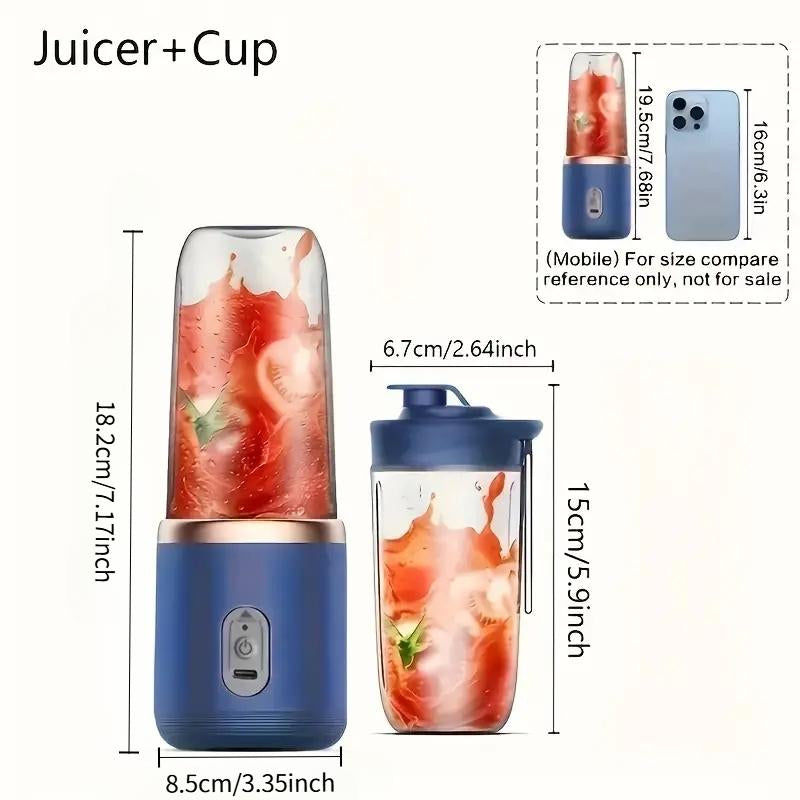 Mini Portable Juicer Cup-Citrus Juicers with Fruit Squeezer,Food Mixer, Ice Crusher, and Charging Function-Multi-Functional,Easy to Clean, Bpa Free, Space-Saving Design,Life Hacker, Lightweight