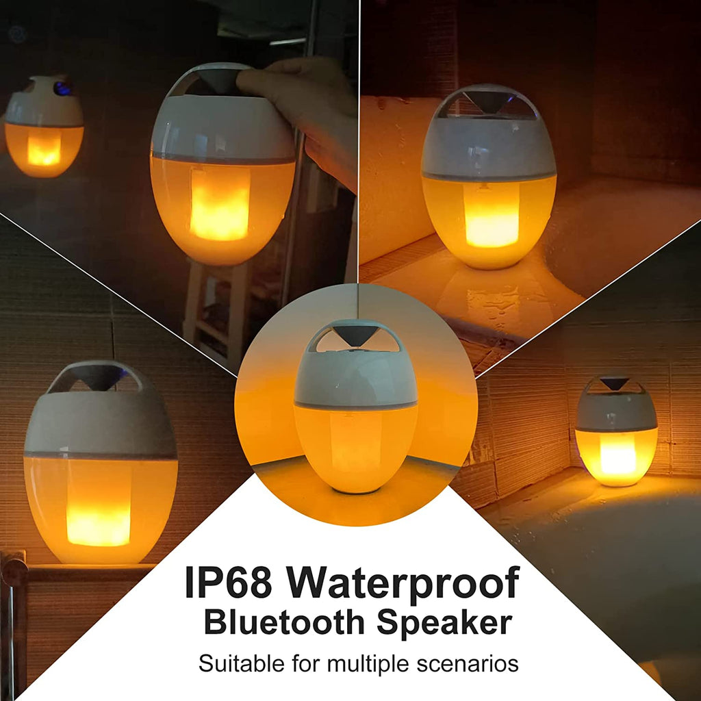 LED Flame Floating Bluetooth Speaker for Pool, IP68 Waterproof, Hot Tub with Rich Bass, HD Stereo Sound, Hands-Free Portable for Outdoor