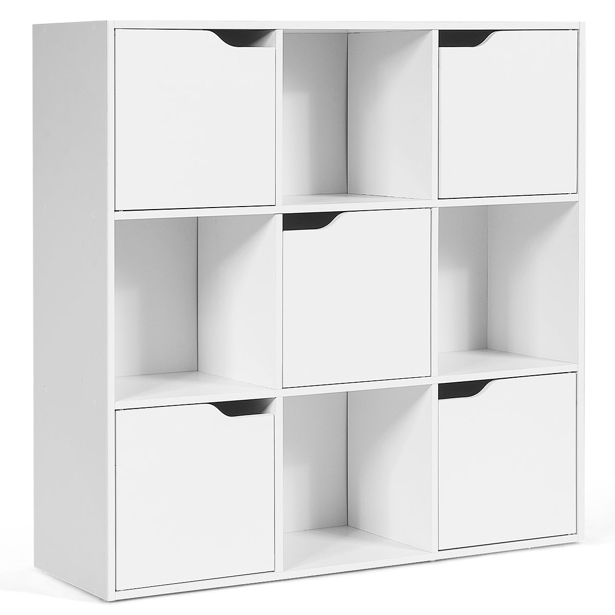 NNECW Cube Shelf with 9 Compartments & 5 Magnetic Doors